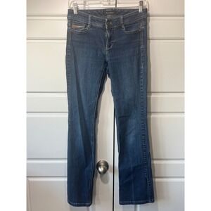 White‎ House Black Market Size 0R Blue Wash Denim Bootcut Jeans Dark